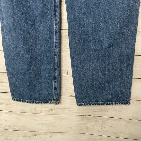 Madewell Low-Slung Straight Leg Jeans Size 28 Button Fly 100% Cotton - Picture 9 of 15